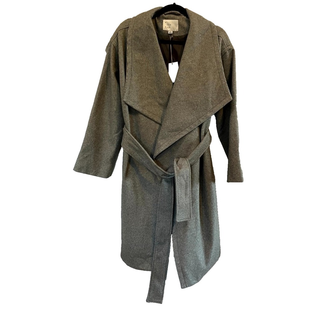 A New‎ Day belted Wrap Coat Women's M (L) NWT